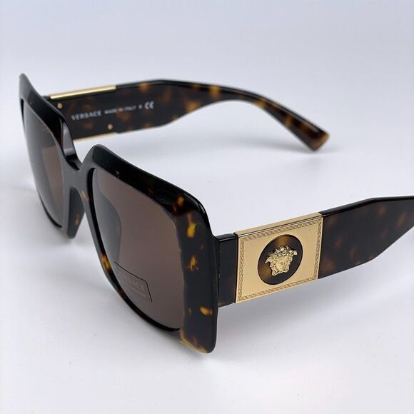 NEW Versace VE4405 108/73 Havana Women Oversized Square Sunglasses main image 4